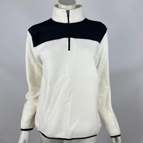 ZYIA Cream 1/4 Zip Fleece Sweater Long Sleeve Lightweight Soft‎ Pullover Women S - Picture 1 of 14